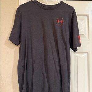 Under Armour Men's Charcoal Tee with Red Logo